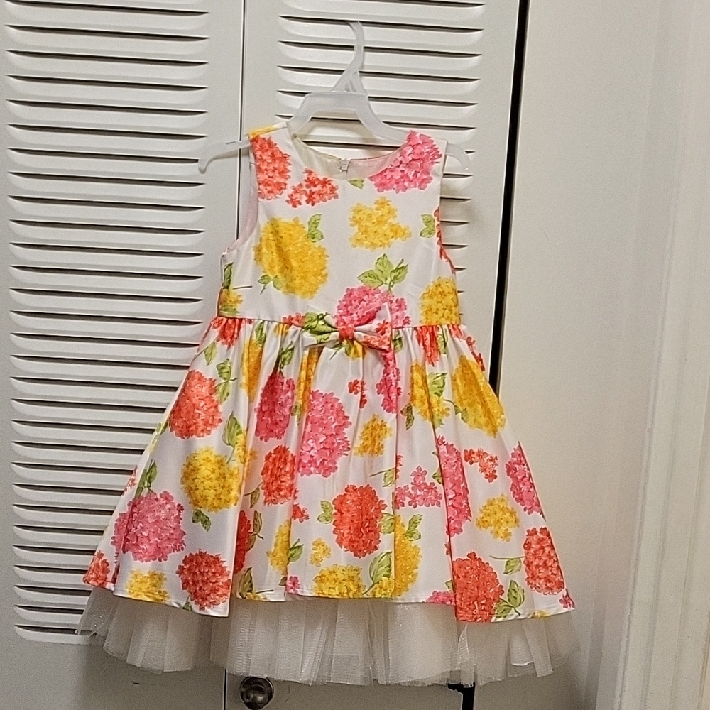 American Princess Floral Kids Dress - Pink, Yellow, White